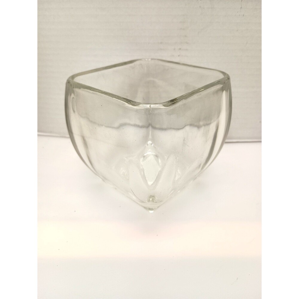 Libbey Clear Glass Votive Candle Holder 4" Square Heavy Tealight Decor